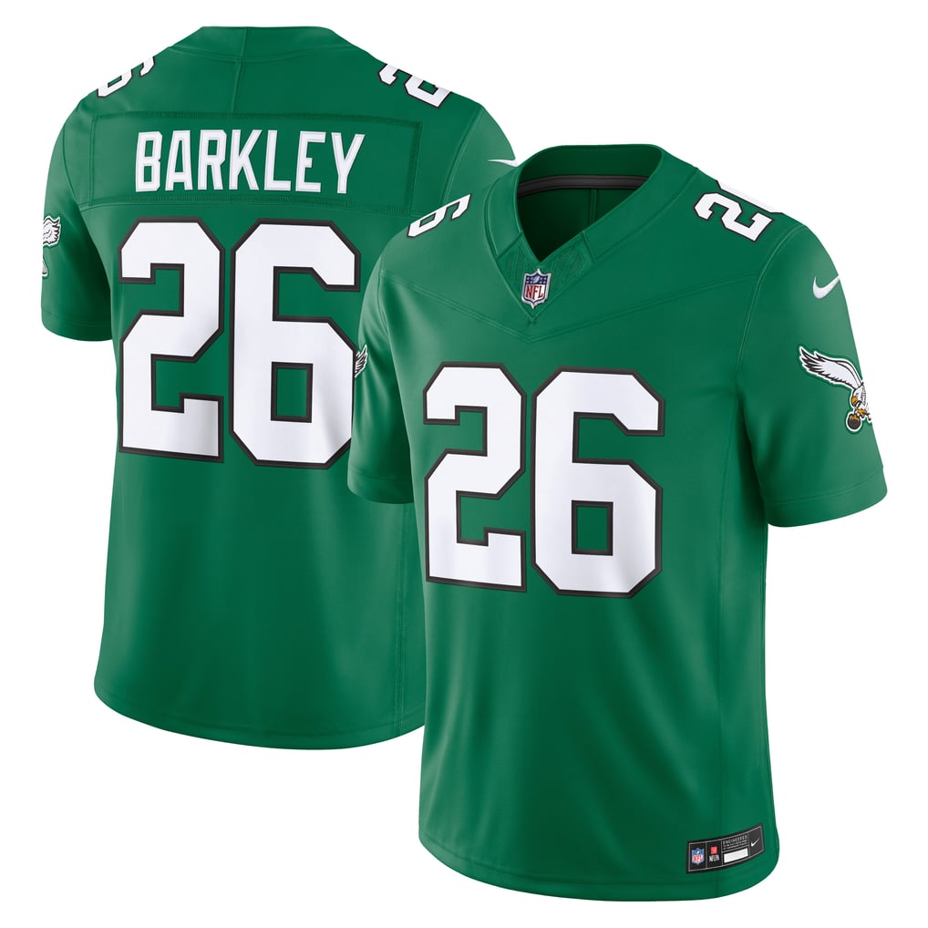Men's Philadelphia Eagles Saquon Barkley Nike Kelly Green Alternate Vapor F.U.S.E. Stitched Limited Jersey - Image 1