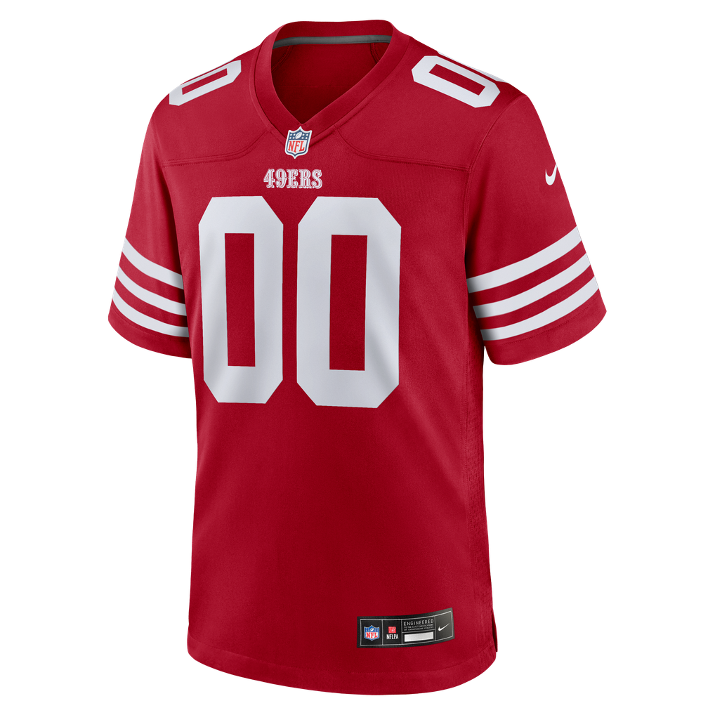 Men's San Francisco 49ers Nike Scarlet Custom Jersey - Image 3