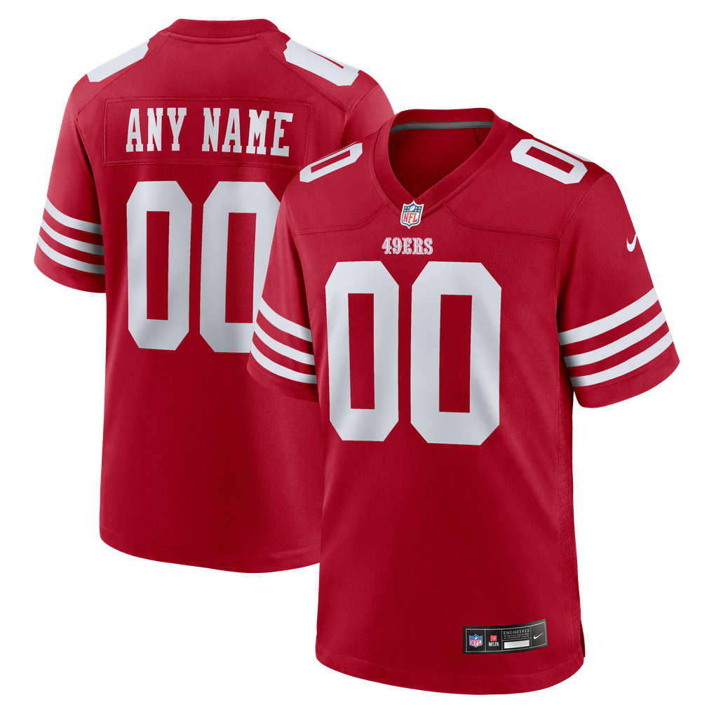 Men's San Francisco 49ers Nike Scarlet Custom Jersey - Image 1