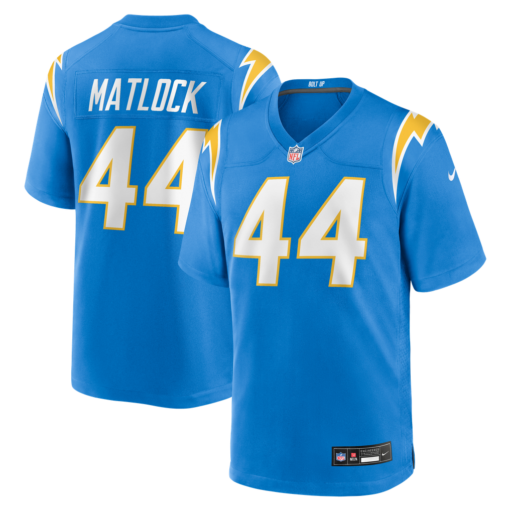 Men's Los Angeles Chargers Scott Matlock Nike  Powder Blue Team Game Jersey - Image 2