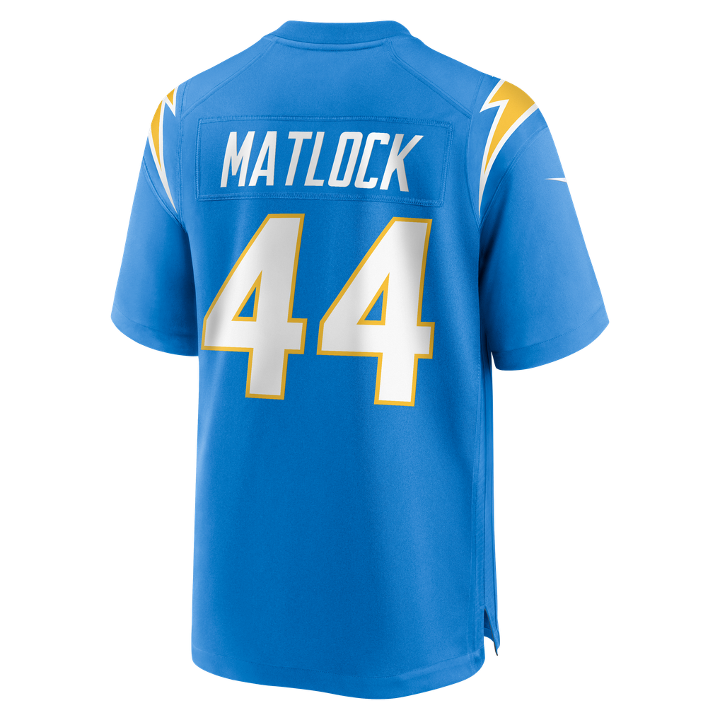 Men's Los Angeles Chargers Scott Matlock Nike  Powder Blue Team Game Jersey - Image 4