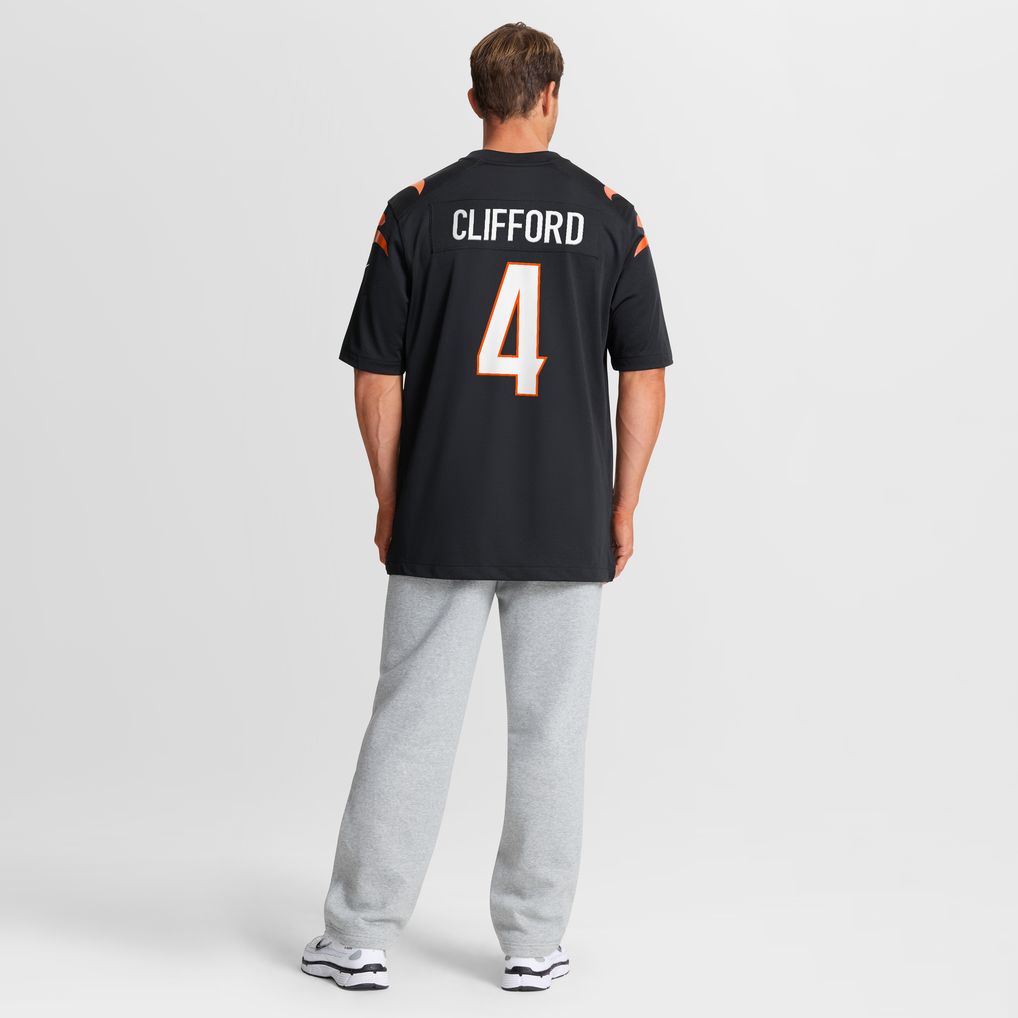 Men's Cincinnati Bengals Sean Clifford Nike Black Team Game Jersey - Image 9