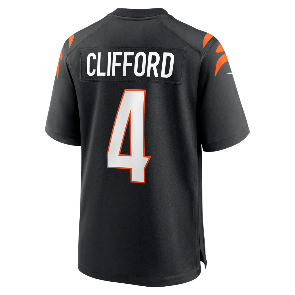 Men's Cincinnati Bengals Sean Clifford Nike Black Team Game Jersey - Image 4
