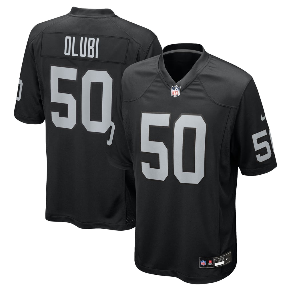 Men's Las Vegas Raiders Segun Olubi Nike  Black Team Game Jersey - Image 2
