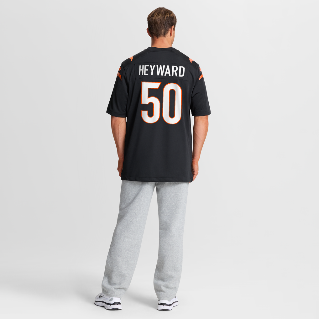 Men's Cincinnati Bengals Shaka Heyward Nike Black Team Game Jersey - Image 9
