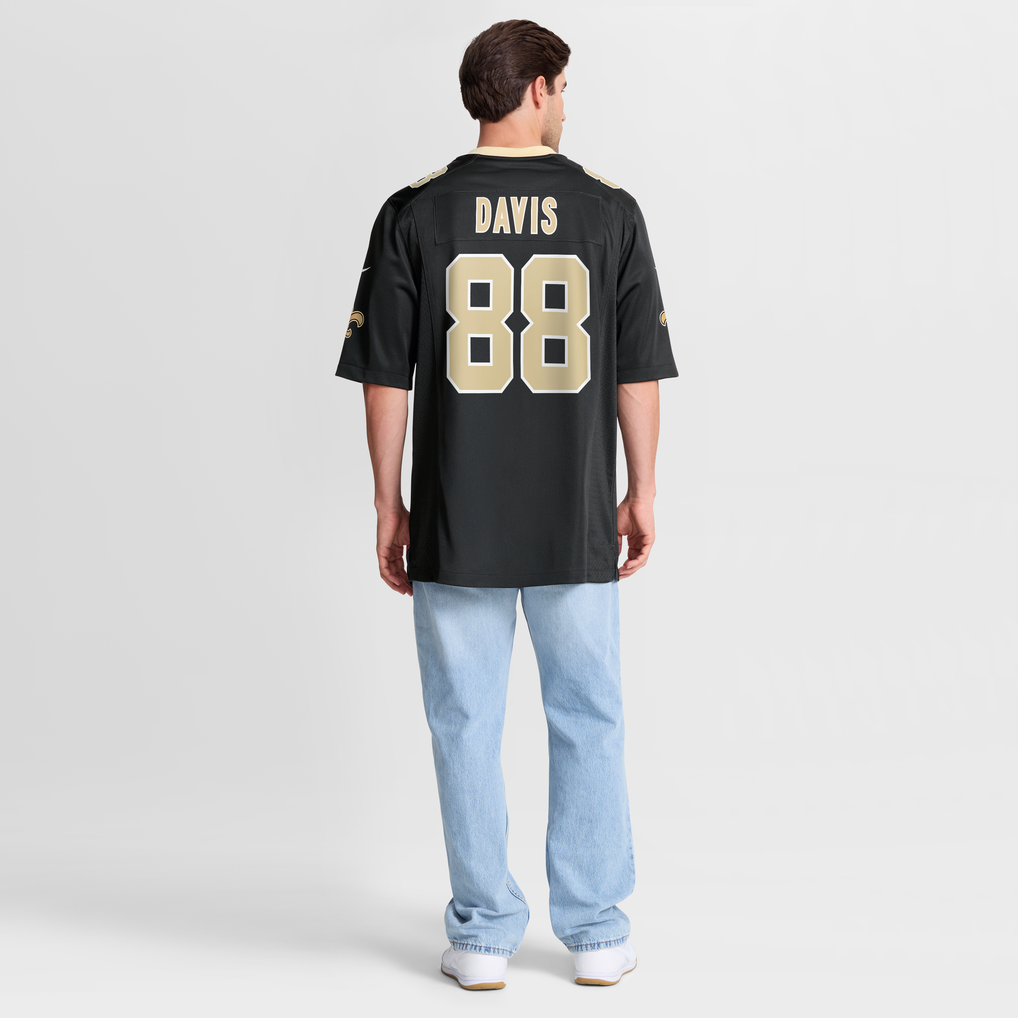 Men's New Orleans Saints Shaquan Davis Nike Black  Game Jersey - Image 9