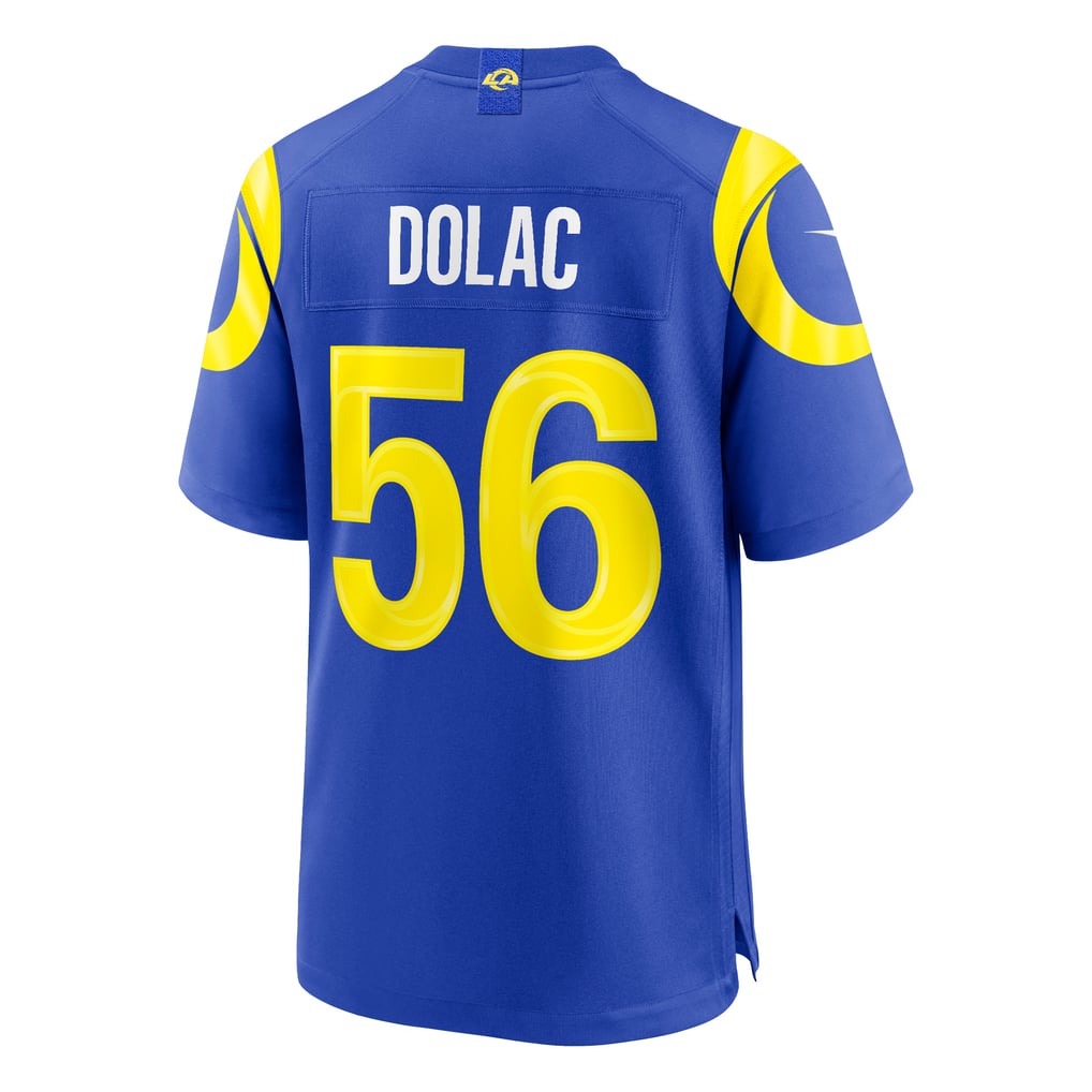 Men's Los Angeles Rams Shaun Dolac Nike Royal Team Game Jersey - Image 4