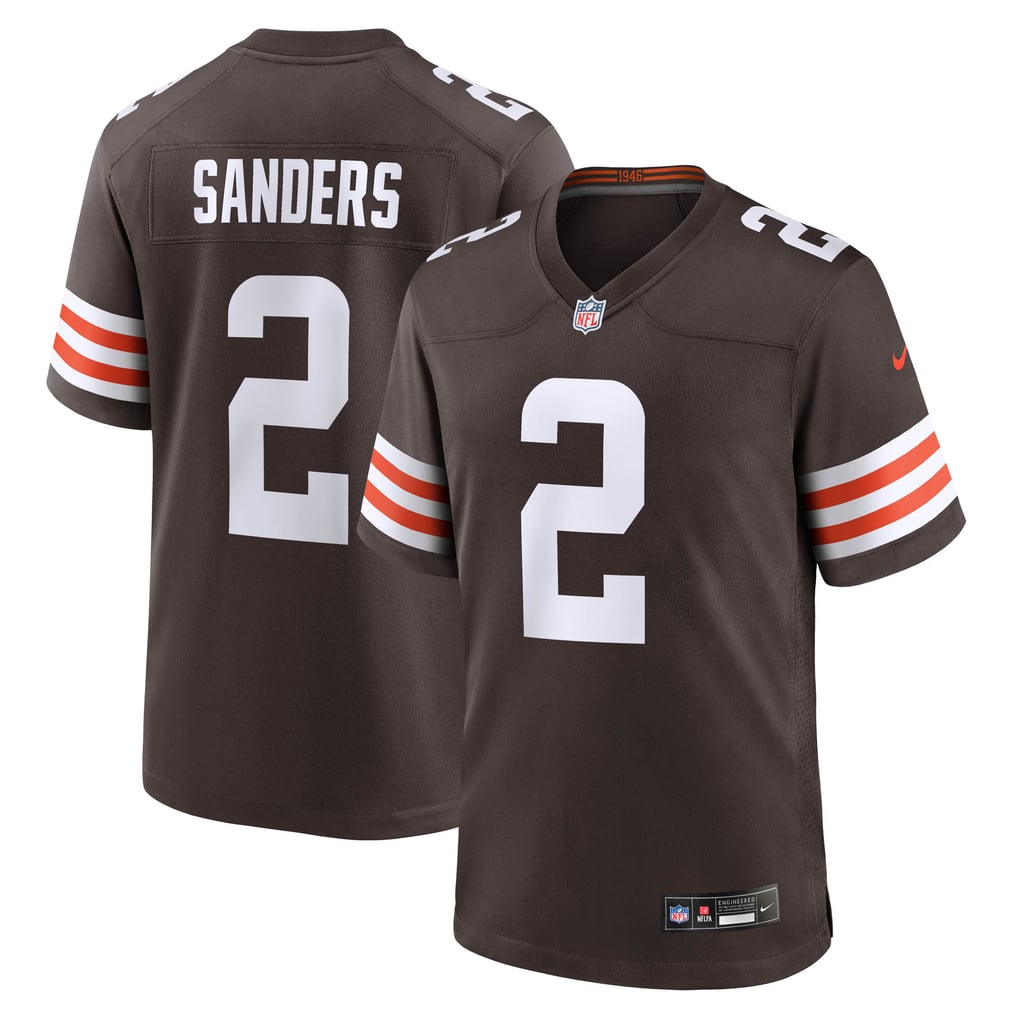 Men's Cleveland Browns Shedeur Sanders Nike Brown Game Jersey - Image 2