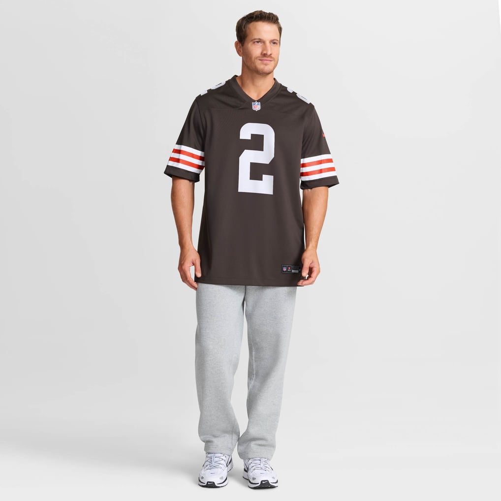 Men's Cleveland Browns Shedeur Sanders Nike Brown Game Jersey - Image 5