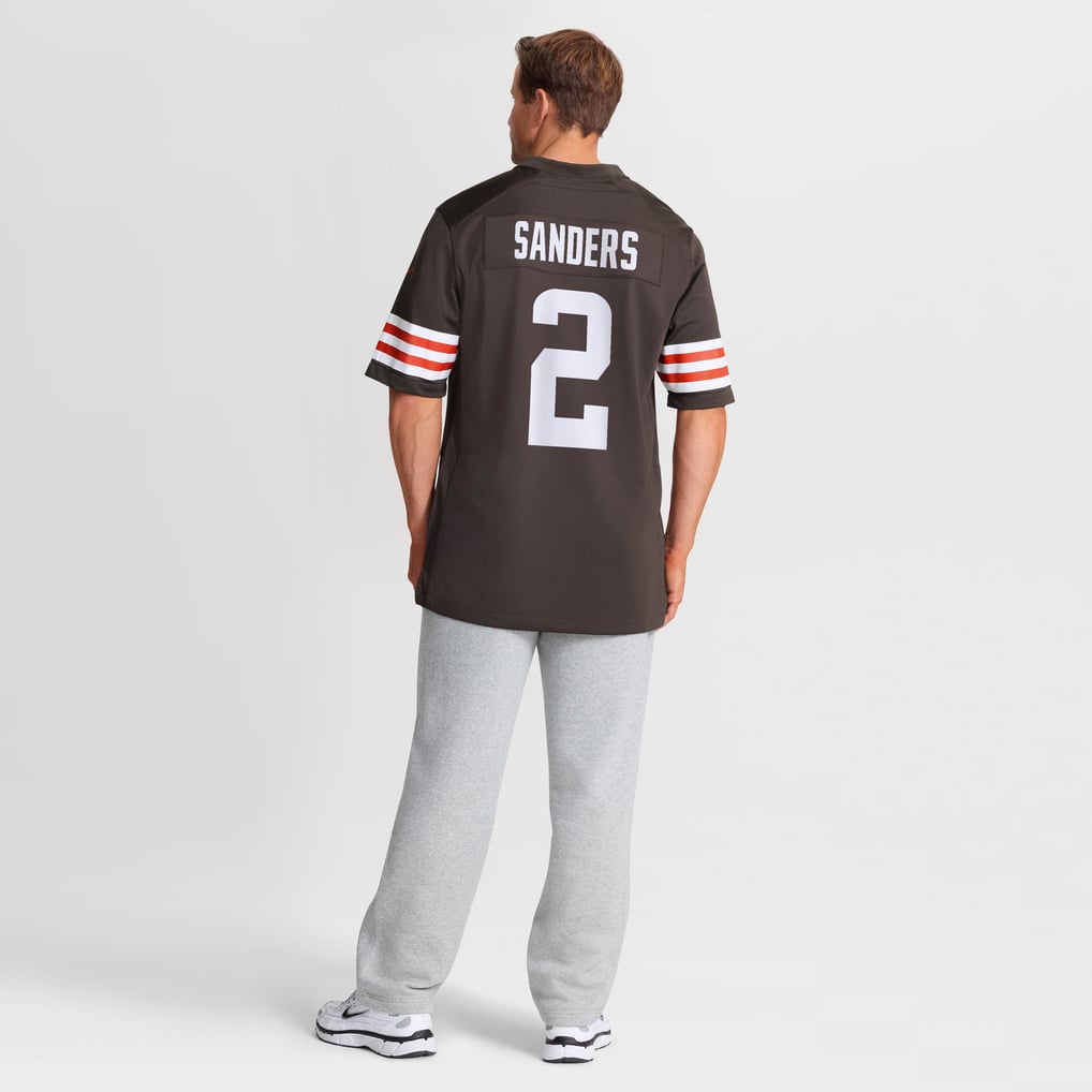 Men's Cleveland Browns Shedeur Sanders Nike Brown Game Jersey - Image 6