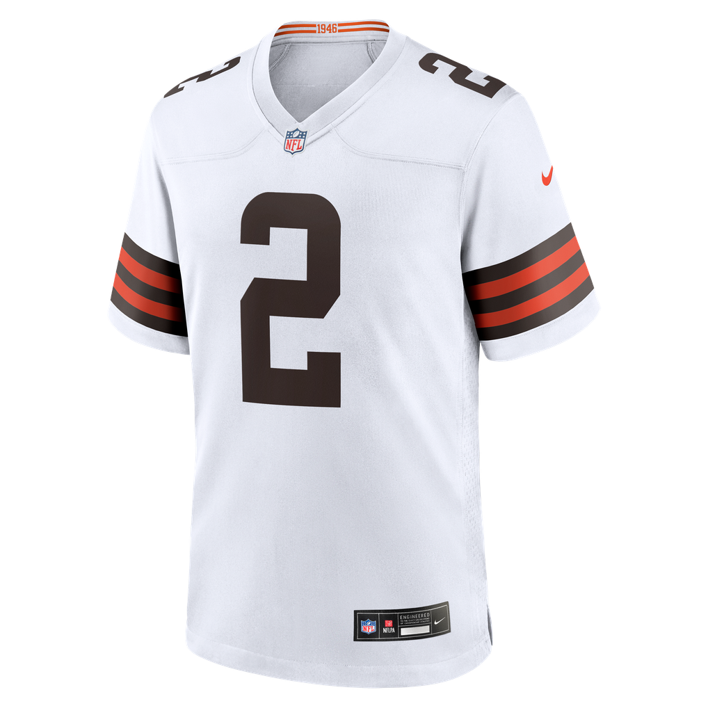 Men's Cleveland Browns Shedeur Sanders Nike White Game Jersey - Image 3
