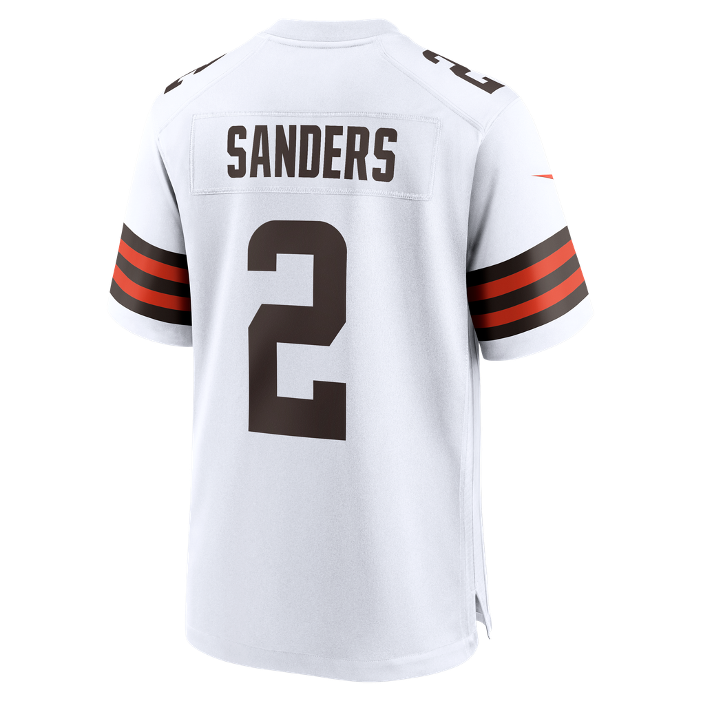 Men's Cleveland Browns Shedeur Sanders Nike White Game Jersey - Image 4