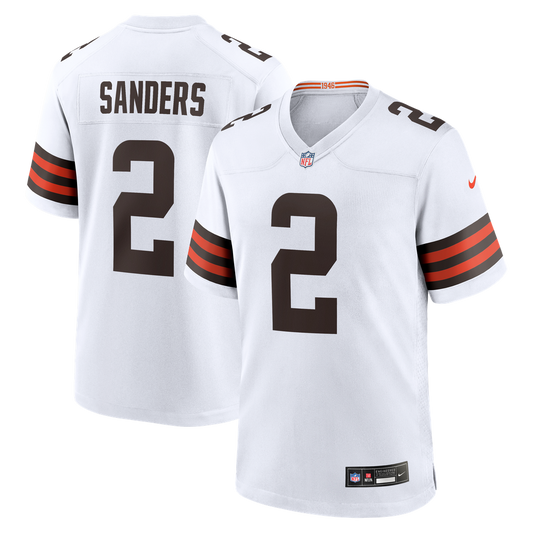 Men's Cleveland Browns Shedeur Sanders Nike White Game Jersey - Image 1