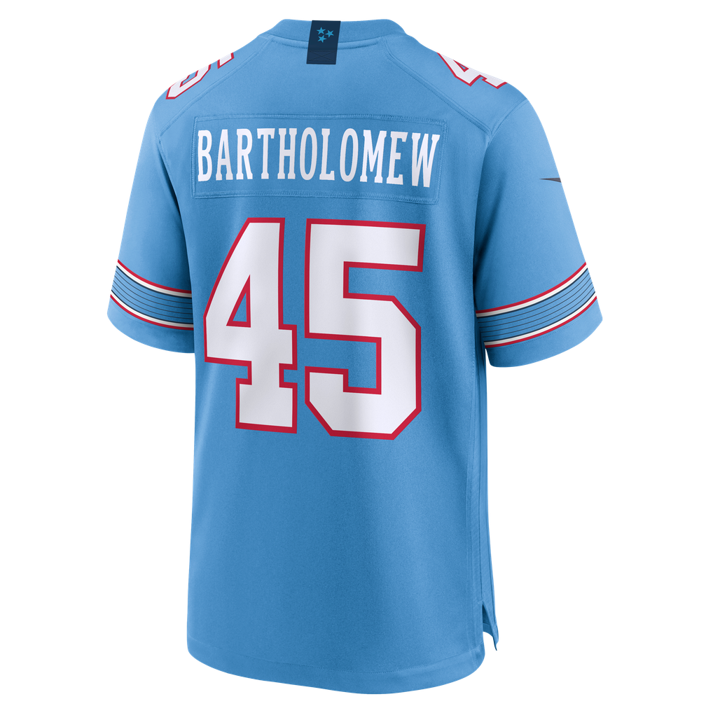 Men's Tennessee Titans Shemar Bartholomew Nike Light Blue Team Game Jersey - Image 4
