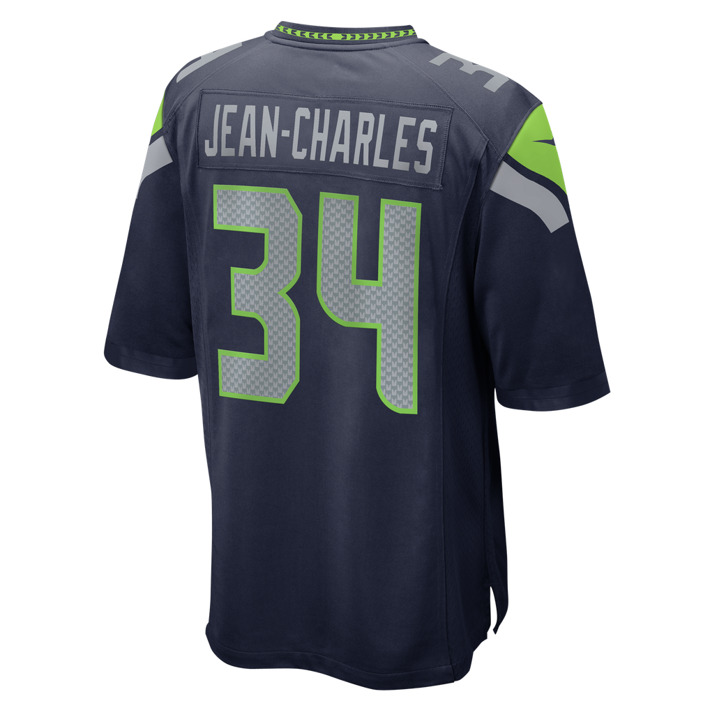 Men's Seattle Seahawks Shemar Jean-Charles Nike College Navy Team Game Jersey - Image 4