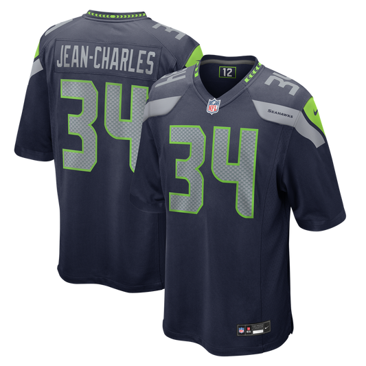 Men's Seattle Seahawks Shemar Jean-Charles Nike College Navy Team Game Jersey - Image 1