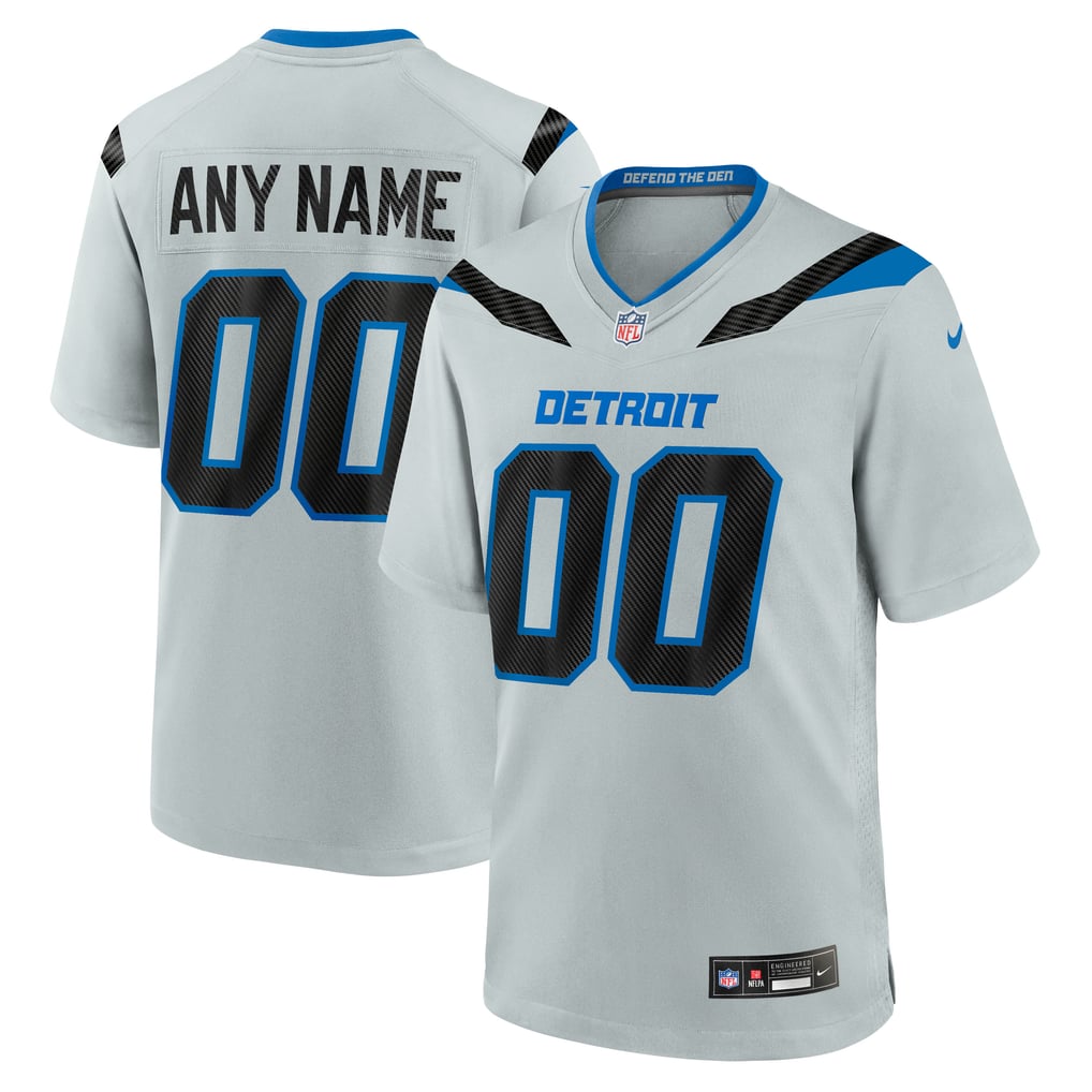Men's Detroit Lions  Nike Silver 2026 Rivalries Collection Game Custom Jersey - Image 1