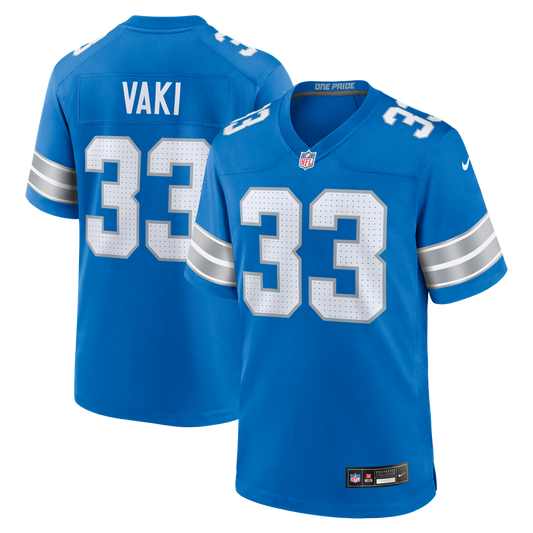 Men's Detroit Lions Sione Vaki Nike  Blue Team Game Jersey - Image 1