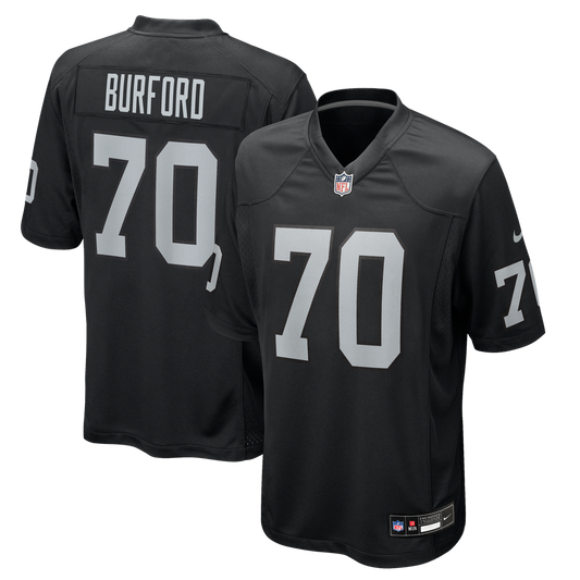 Men's Las Vegas Raiders Spencer Burford Nike Black Team Game Jersey - Image 1