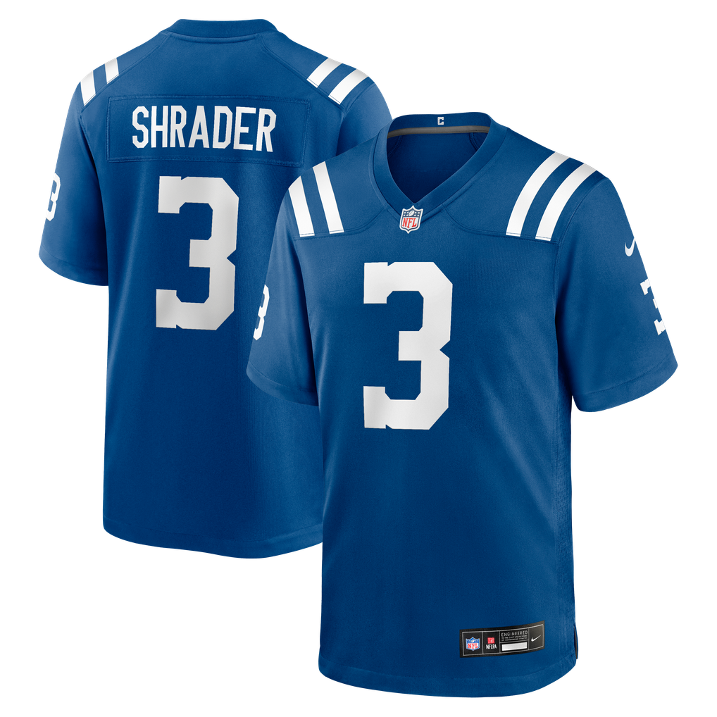 Men's Indianapolis Colts Spencer Shrader Nike  Royal Team Game Jersey - Image 2