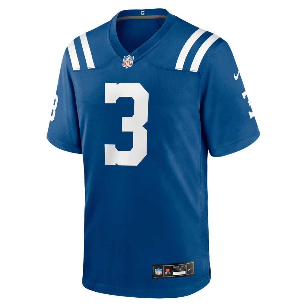 Men's Indianapolis Colts Spencer Shrader Nike  Royal Team Game Jersey - Image 3