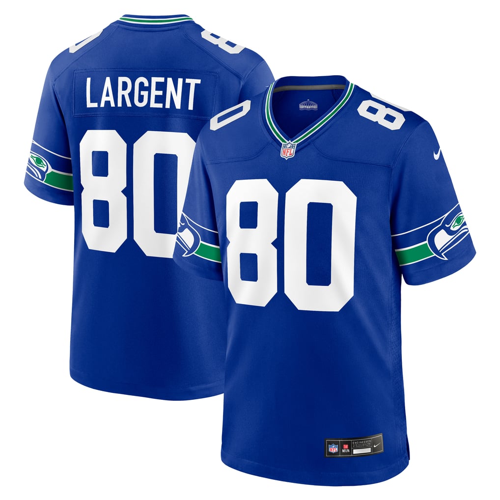 Men's Seattle Seahawks Steve Largent Nike Royal Throwback Retired Player Game Jersey - Image 2