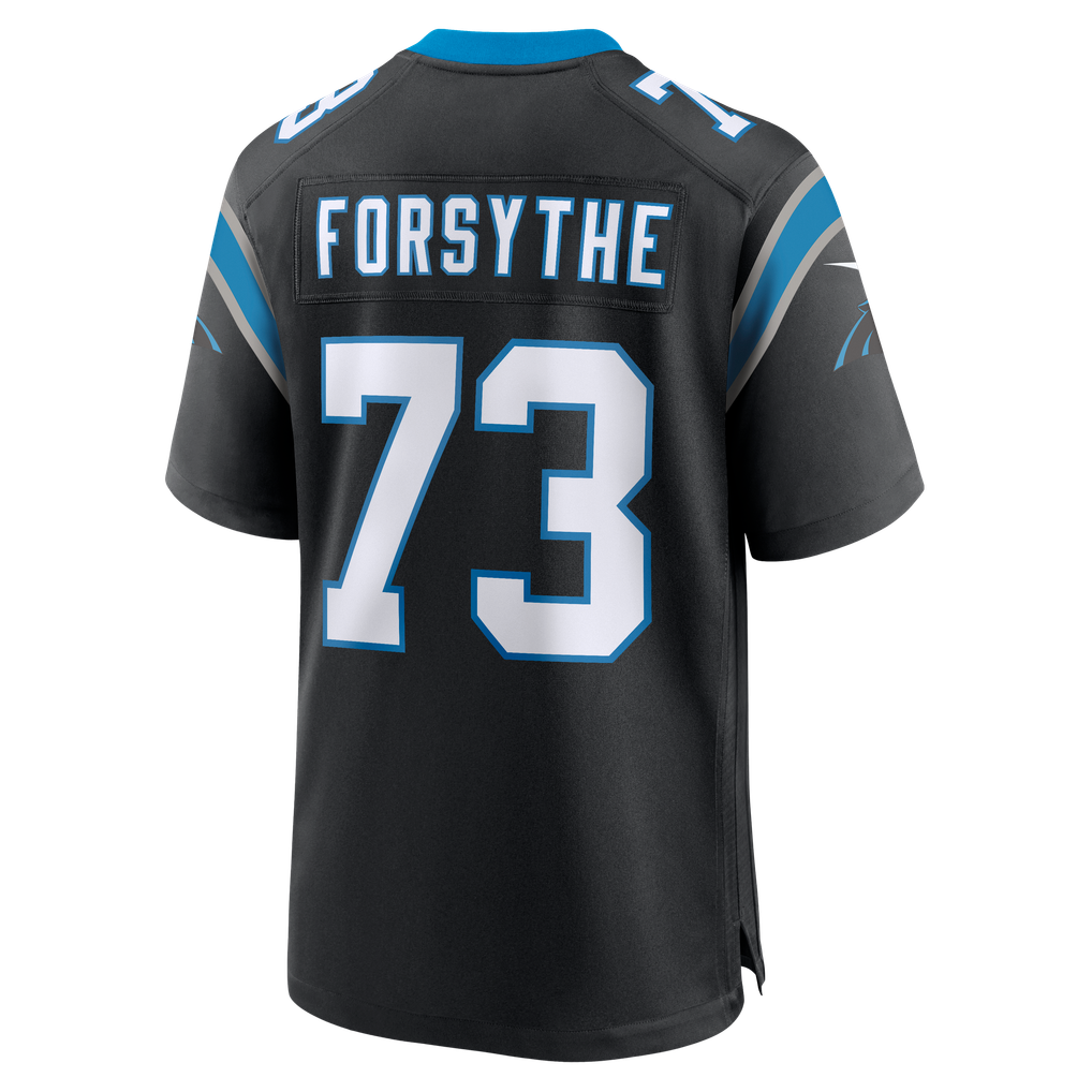 Men's Carolina Panthers Stone Forsythe Nike Black Team Game Jersey - Image 4