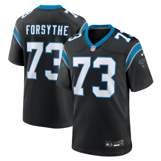 Men's Carolina Panthers Stone Forsythe Nike Black Team Game Jersey - Image 1