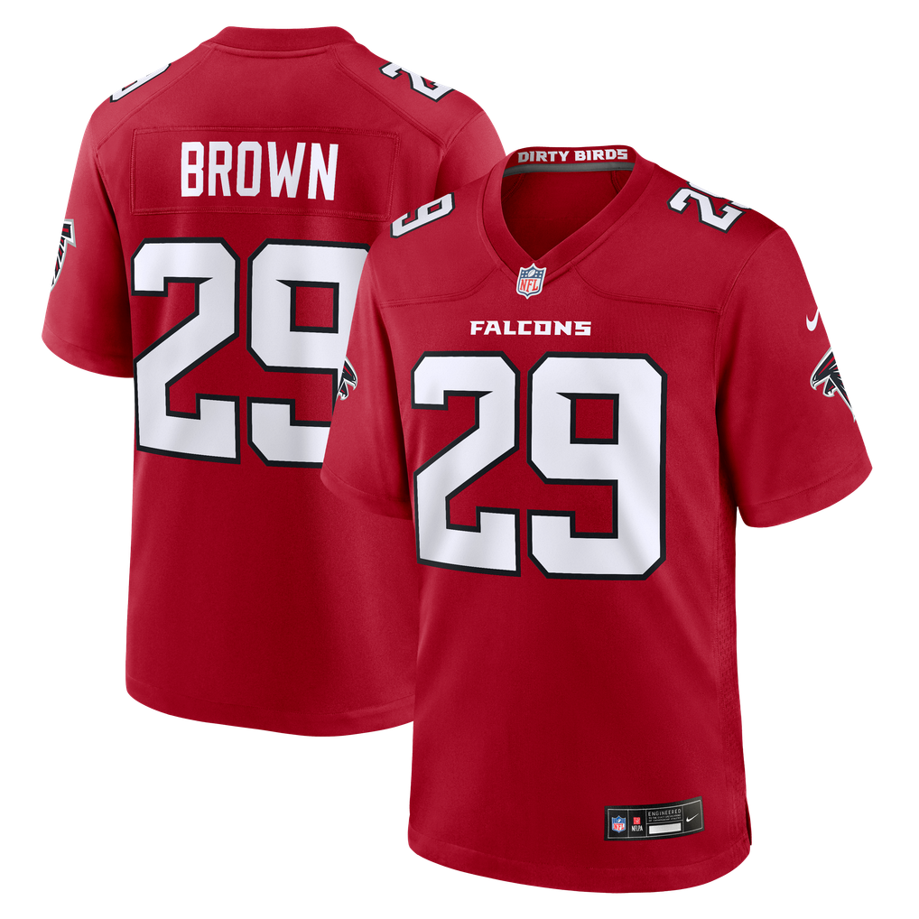 Men's Atlanta Falcons Sydney Brown Nike Red Team Game Jersey