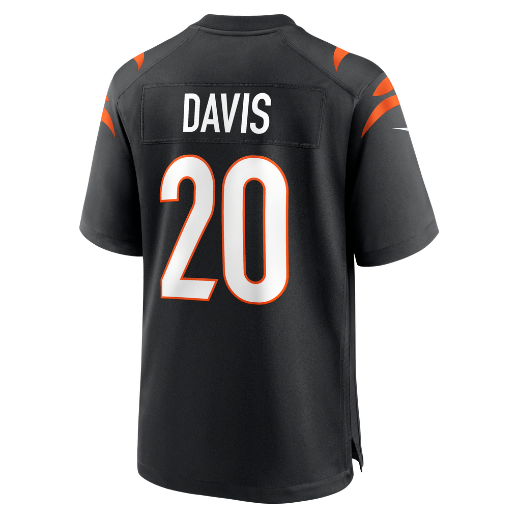 Men's Cincinnati Bengals Tacario Davis Nike Black Team Game Jersey - Image 6