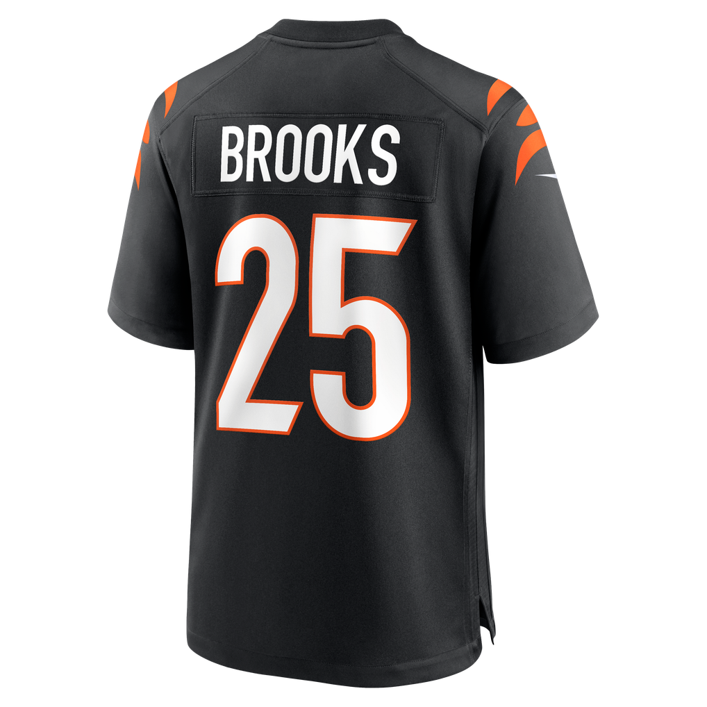 Men's Cincinnati Bengals Tahj Brooks Nike Black Team Game Jersey - Image 4