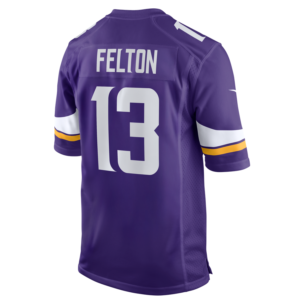 Men's Minnesota Vikings Tai Felton Nike  Purple Team Game Jersey - Image 4