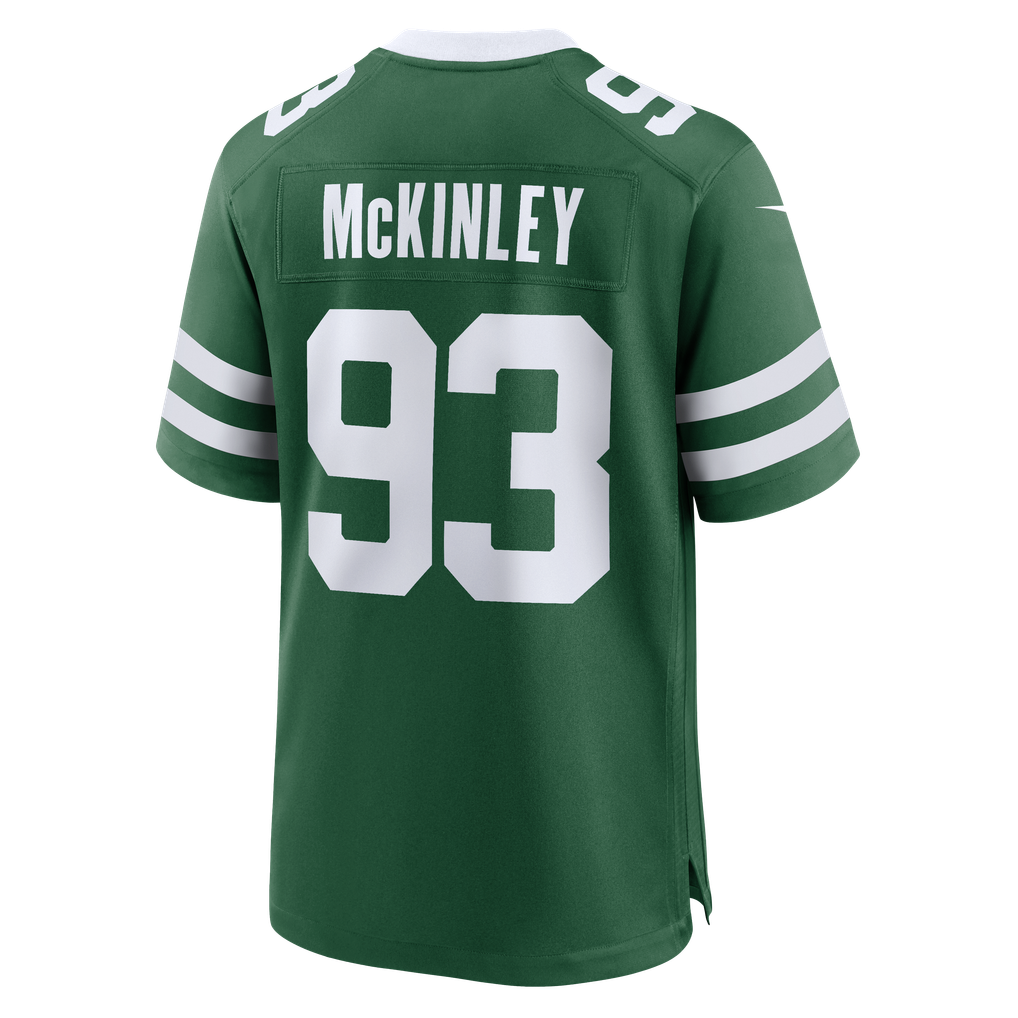 Men's New York Jets Takk McKinley Nike Legacy Green Team Game Jersey - Image 4