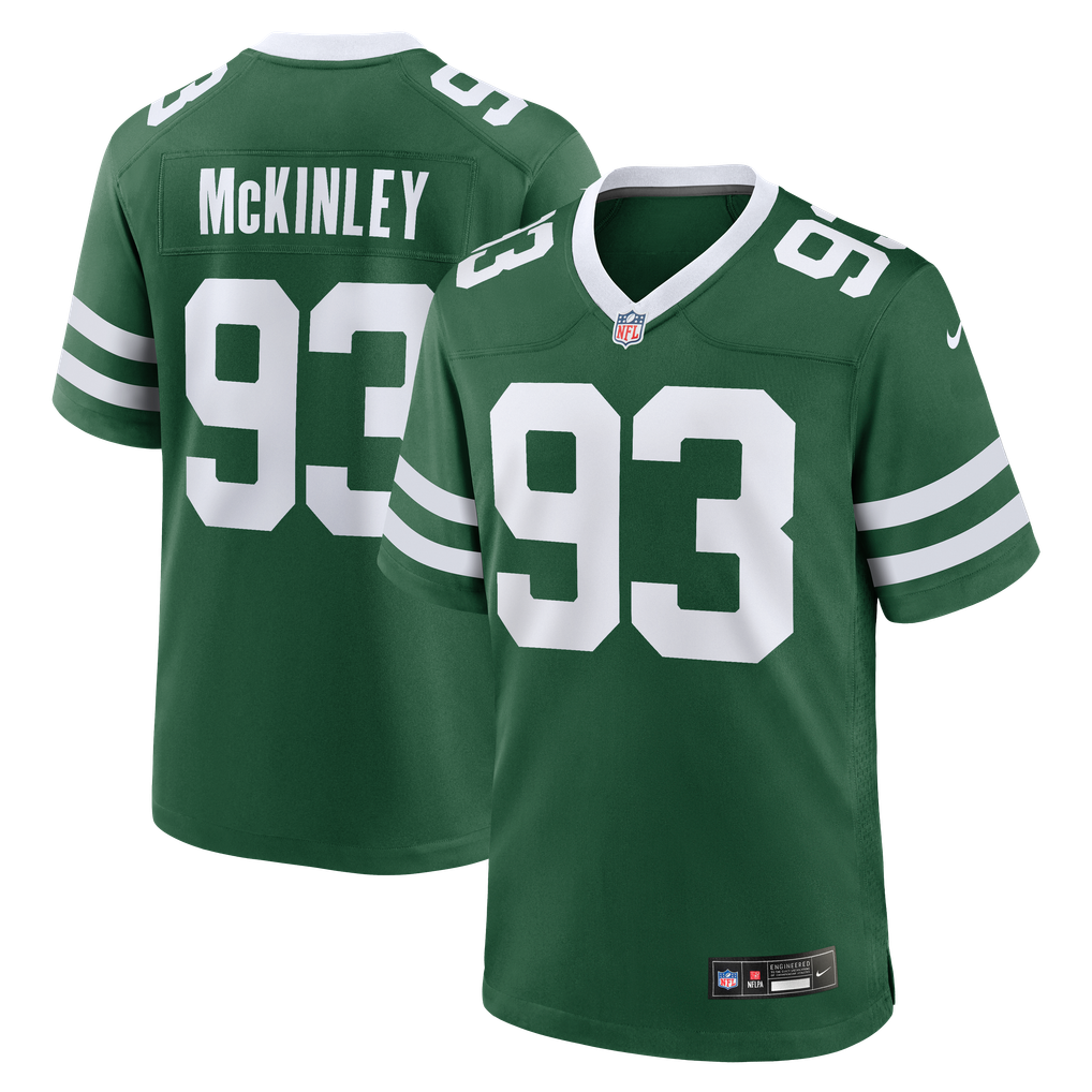 Men's New York Jets Takk McKinley Nike Legacy Green Team Game Jersey - Image 1