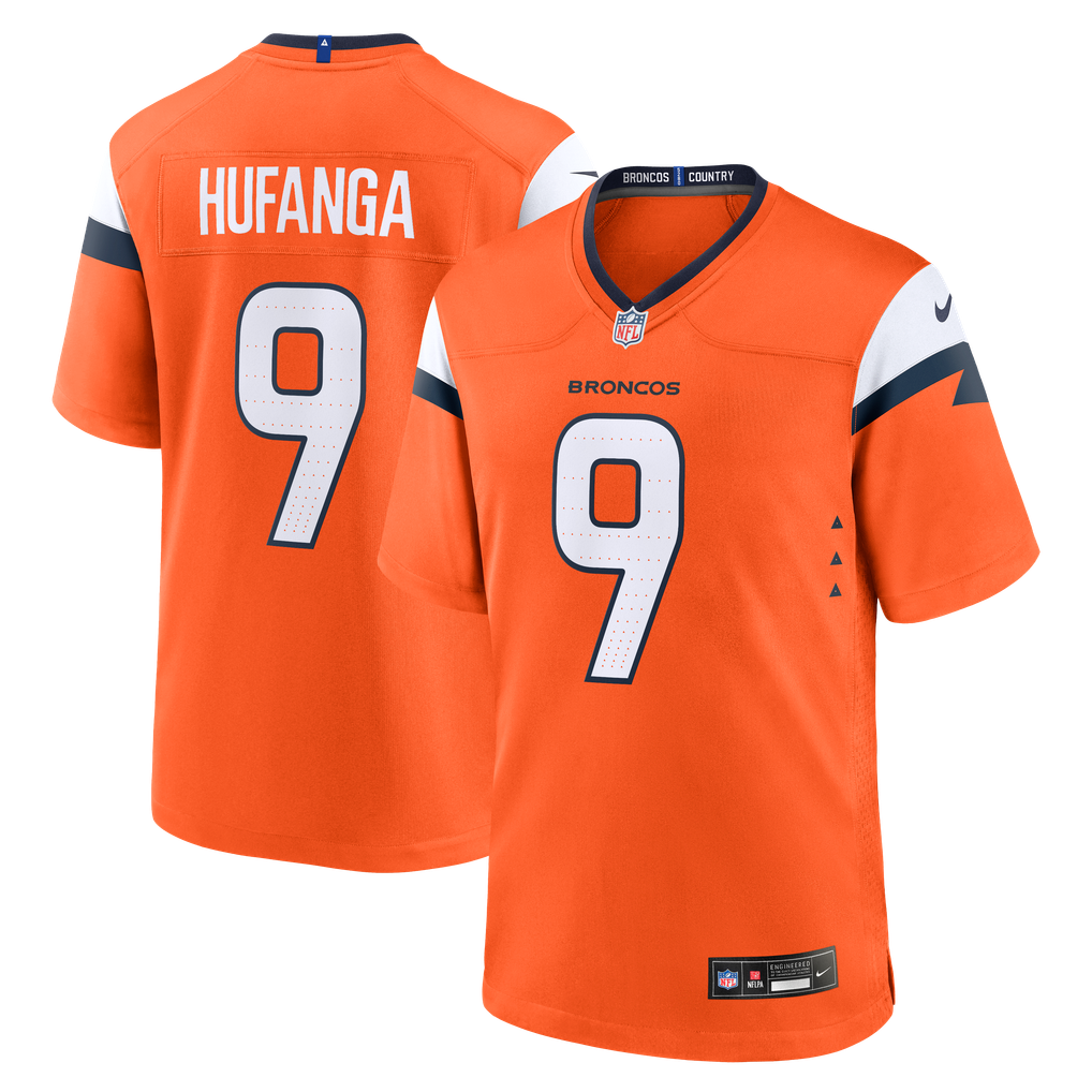 Men's Denver Broncos Talanoa Hufanga Nike  Orange Team Game Jersey - Image 2