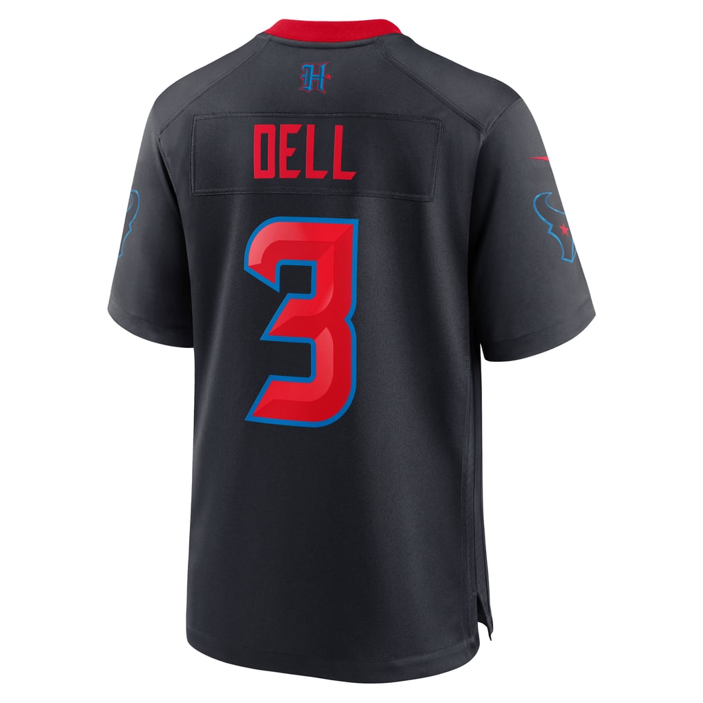 Men's Houston Texans Tank Dell Nike  Navy 2nd Alternate Game Jersey - Image 4