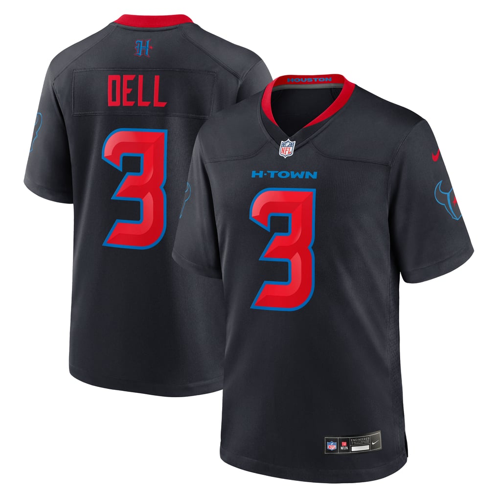 Men's Houston Texans Tank Dell Nike  Navy 2nd Alternate Game Jersey - Image 1