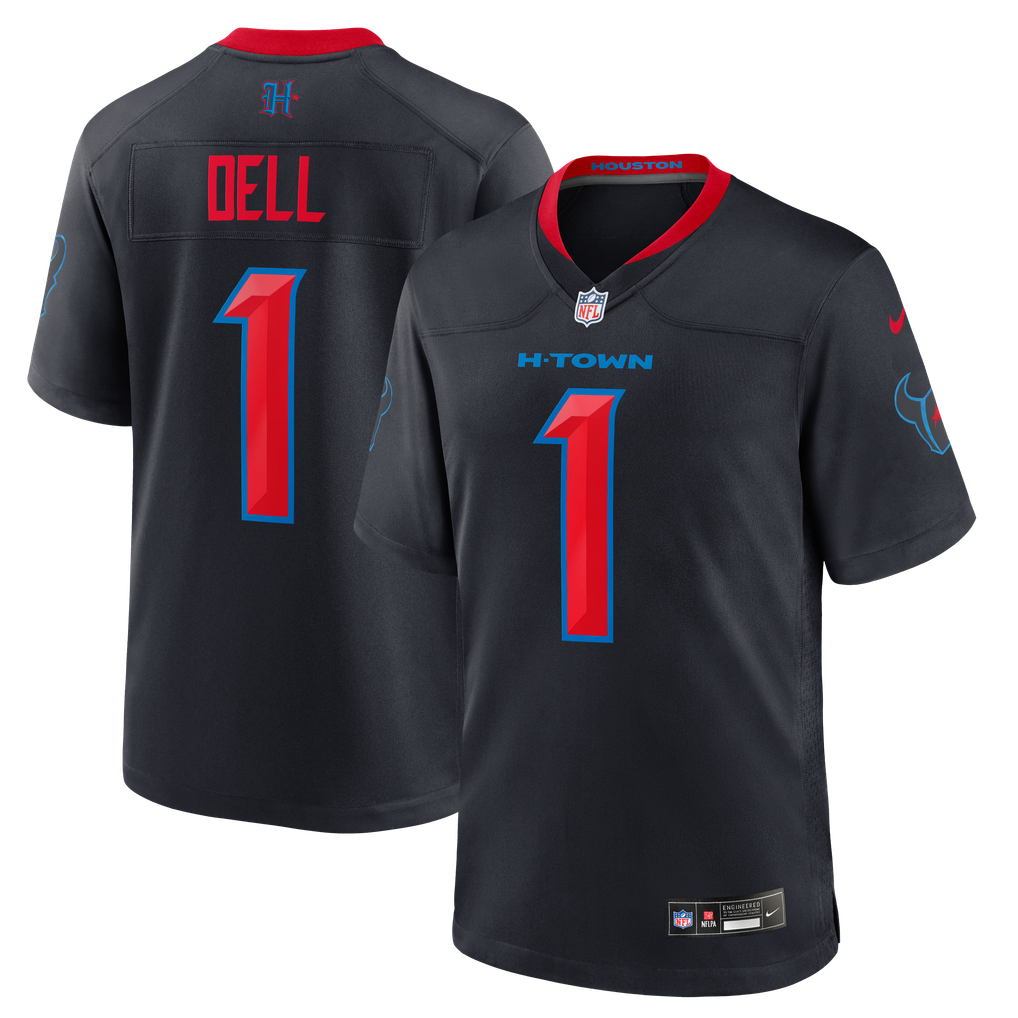Men's Houston Texans Tank Dell Nike Navy Alternate Game Jersey - Image 1