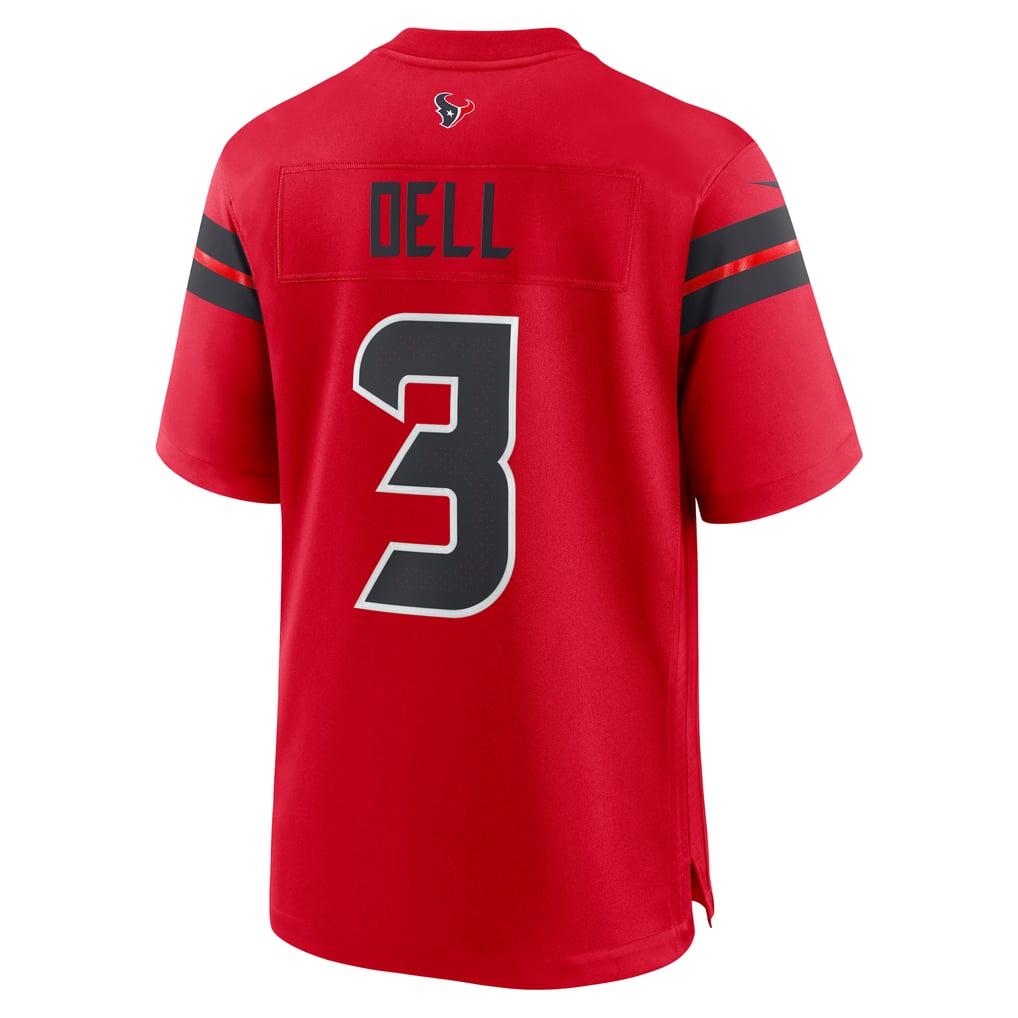 Men's Houston Texans Tank Dell Nike  Red Alternate Game Jersey - Image 4