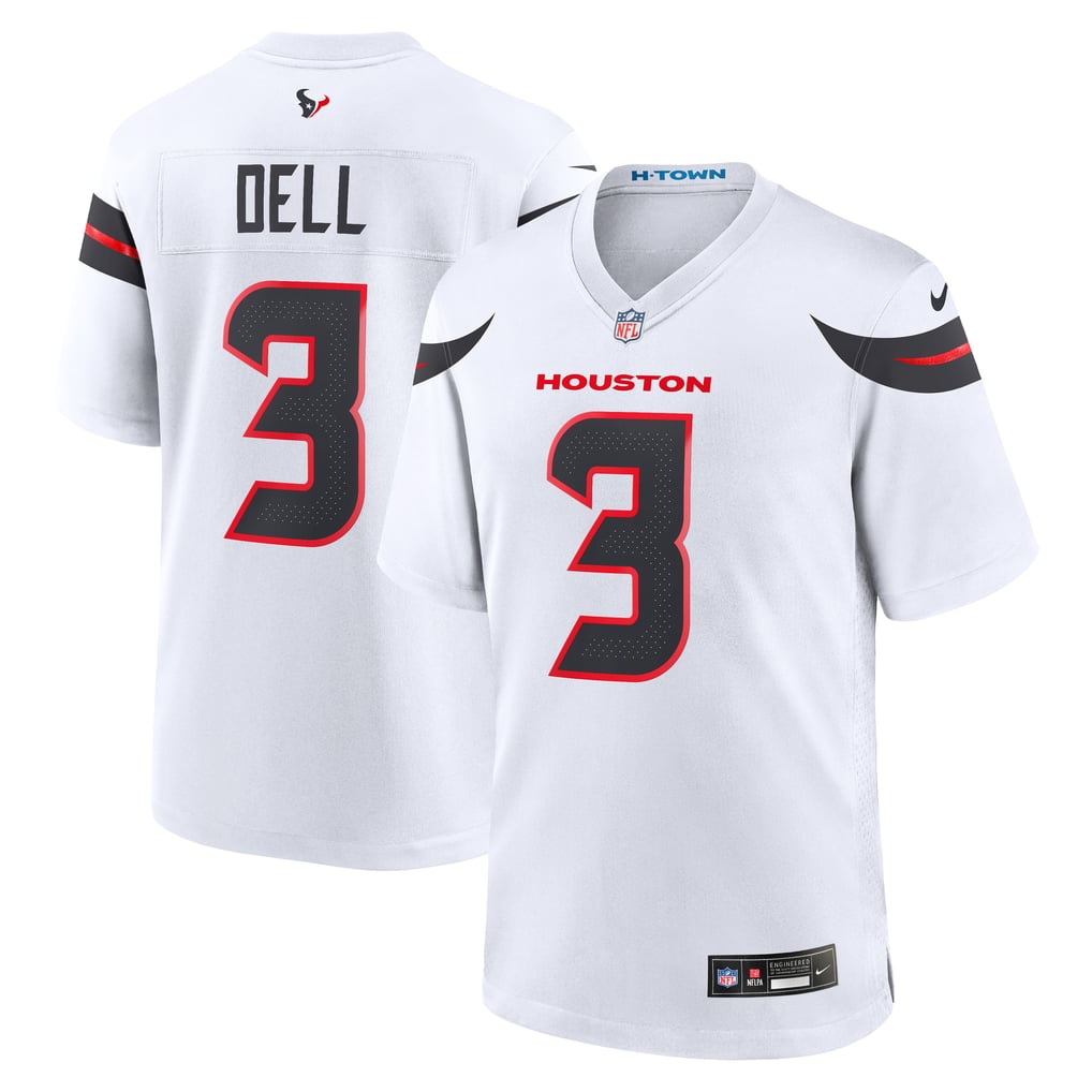 Men's Houston Texans Tank Dell Nike  White Game Jersey - Image 2