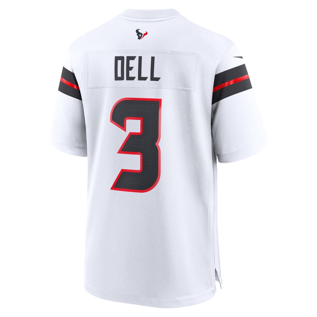 Men's Houston Texans Tank Dell Nike  White Game Jersey - Image 4