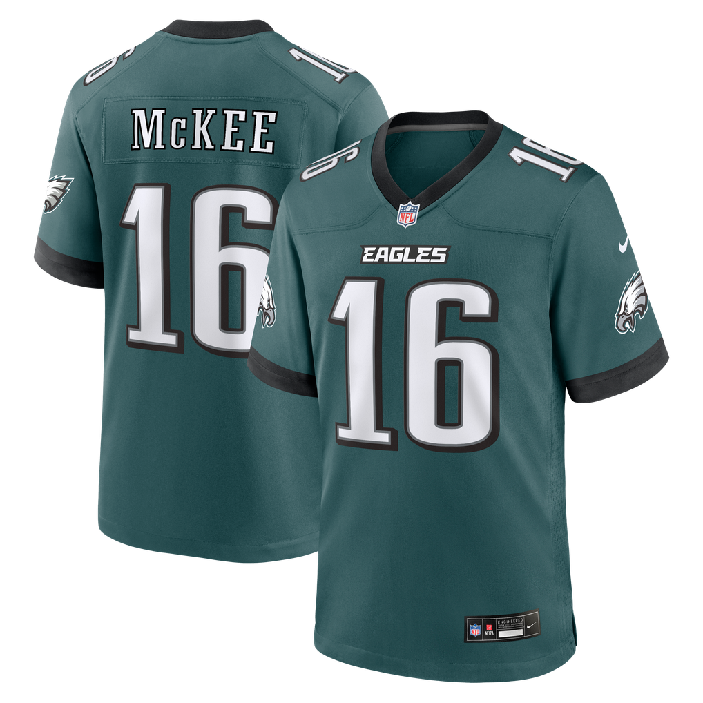 Men's Philadelphia Eagles Tanner McKee Nike  Midnight Green Team Game Jersey - Image 1