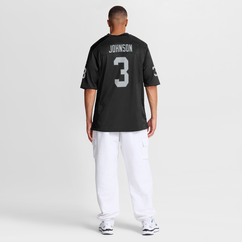 Men's Las Vegas Raiders Taron Johnson Nike Black Team Game Jersey - Image 4