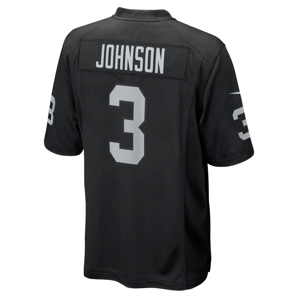 Men's Las Vegas Raiders Taron Johnson Nike Black Team Game Jersey - Image 6
