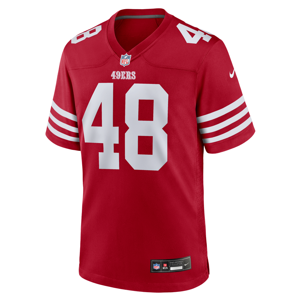 Men's San Francisco 49ers Tatum Bethune Nike  Scarlet  Game Jersey - Image 3