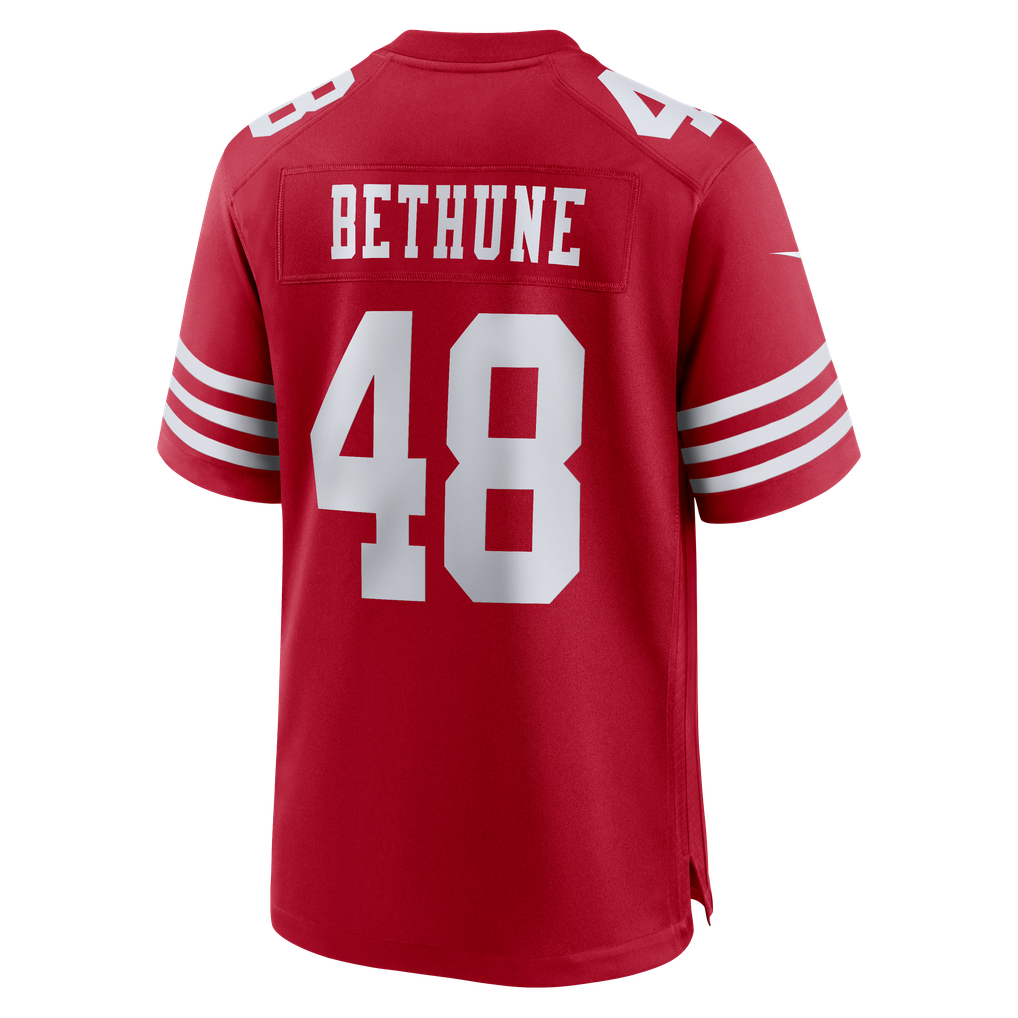Men's San Francisco 49ers Tatum Bethune Nike  Scarlet  Game Jersey - Image 4