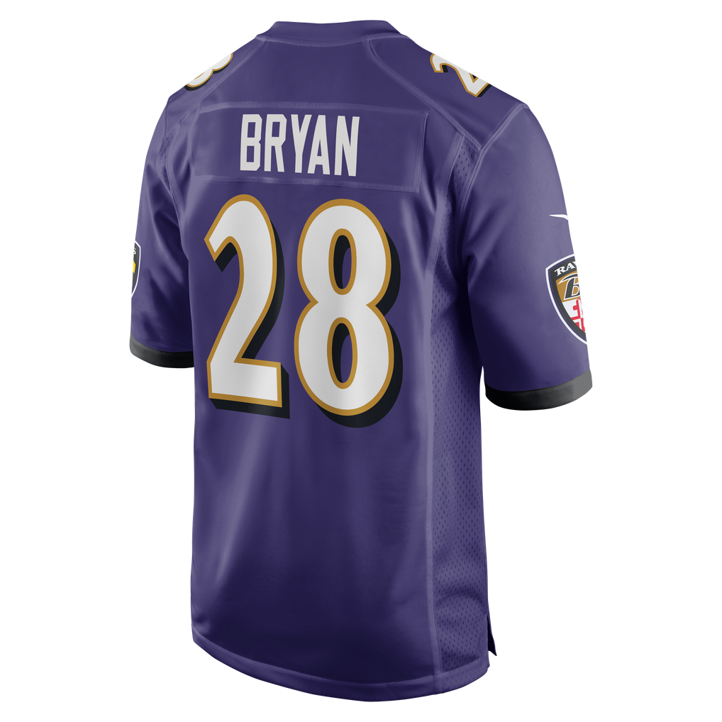 Men's Baltimore Ravens Taven Bryan Nike Purple Team Game Jersey