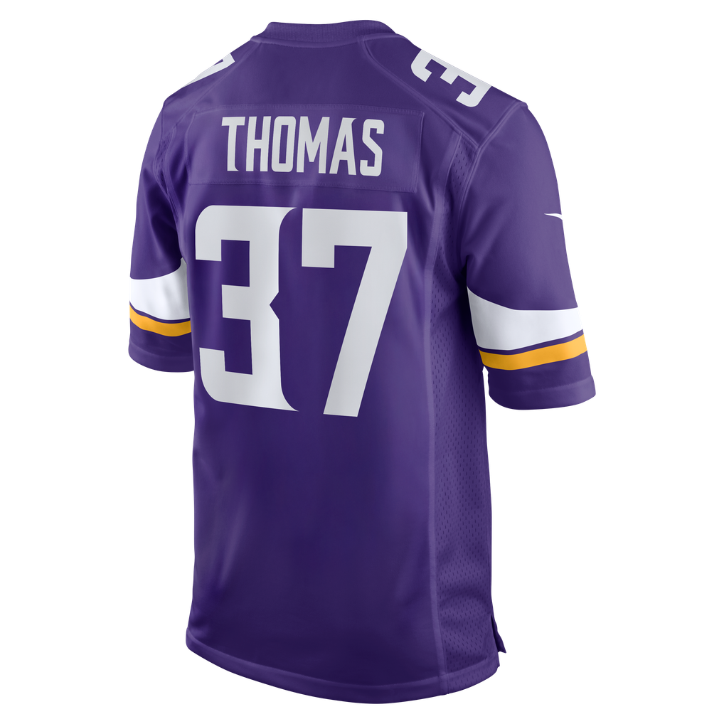 Men's Minnesota Vikings Tavierre Thomas Nike  Purple Team Game Jersey - Image 4