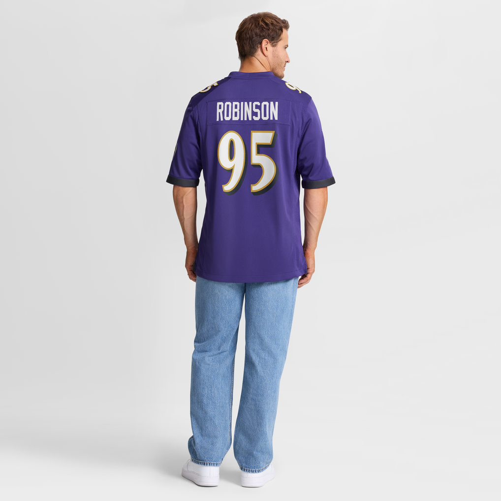 Men's Baltimore Ravens Tavius Robinson Nike Purple Team Game Jersey