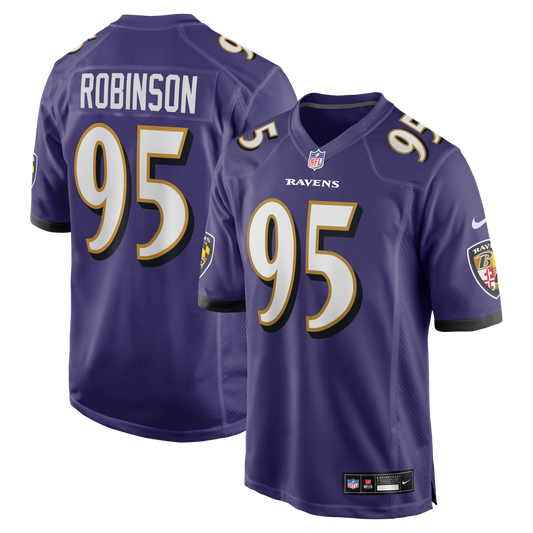Men's Baltimore Ravens Tavius Robinson Nike Purple Team Game Jersey